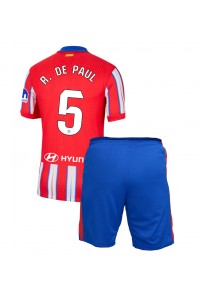 Fotbalové Dres Atletico Madrid Rodrigo De Paul #5 Dětské Domácí Oblečení 2024-25 Krátký Rukáv (+ trenýrky)